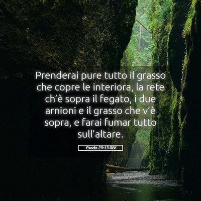 Picture 05 - Esodo 29:13 RIV - Prenderai pure tutto il grasso che copre le - Bible Verse Picture