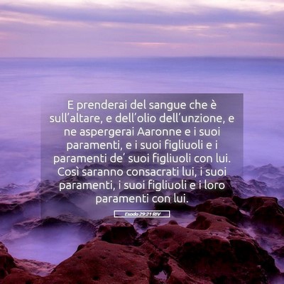Picture 05 - Esodo 29:21 RIV - E prenderai del sangue che è sull’altare, e - Bible Verse Picture