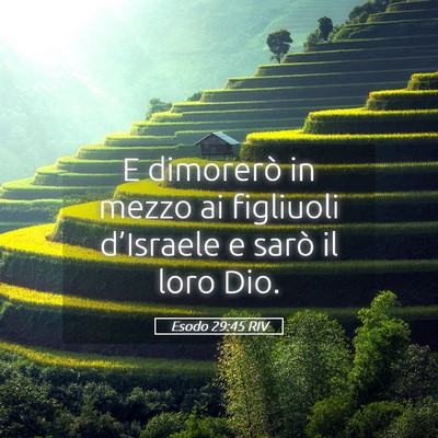 Picture 05 - Esodo 29:45 RIV - E dimorerò in mezzo ai figliuoli d’Israele e - Bible Verse Picture