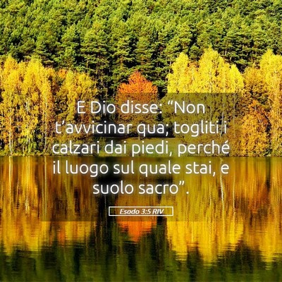 Picture 05 - Esodo 3:5 RIV - E Dio disse: “Non t’avvicinar qua; togliti i - Bible Verse Picture