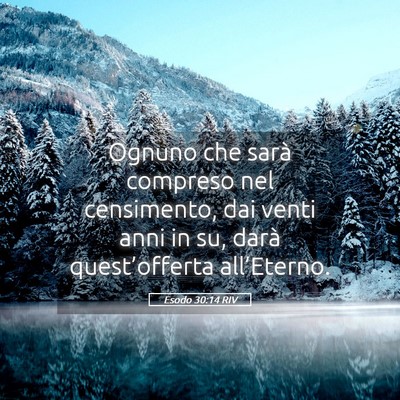 Picture 05 - Esodo 30:14 RIV - Ognuno che sarà compreso nel censimento, dai - Bible Verse Picture