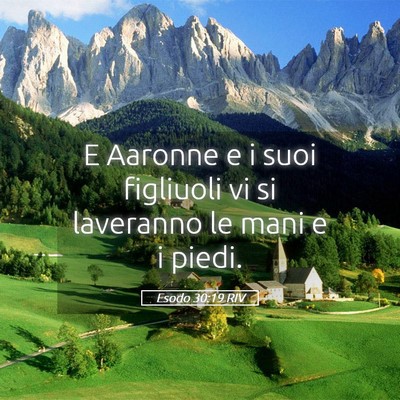 Picture 05 - Esodo 30:19 RIV - E Aaronne e i suoi figliuoli vi si laveranno le - Bible Verse Picture