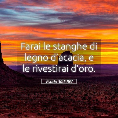 Picture 05 - Esodo 30:5 RIV - Farai le stanghe di legno d’acacia, e le - Bible Verse Picture