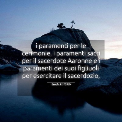 Picture 05 - Esodo 31:10 RIV - i paramenti per le cerimonie, i paramenti sacri - Bible Verse Picture