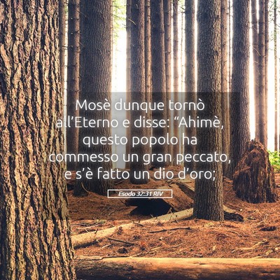 Picture 05 - Esodo 32:31 RIV - Mosè dunque tornò all’Eterno e disse: - Bible Verse Picture