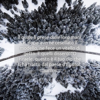 Picture 05 - Esodo 32:4 RIV - il quale li prese dalle loro mani, e, dopo averne - Bible Verse Picture