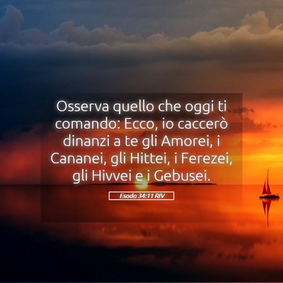 Picture 05 - Esodo 34:11 RIV - Osserva quello che oggi ti comando: Ecco, io - Bible Verse Picture
