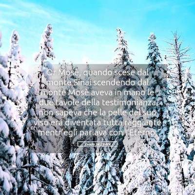 Picture 05 - Esodo 34:29 RIV - Or Mosè, quando scese dal monte Sinai scendendo - Bible Verse Picture