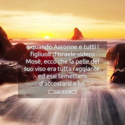 Picture 05 - Esodo 34:30 RIV - e quando Aaronne e tutti i figliuoli d’Israele - Bible Verse Picture