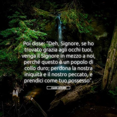 Picture 05 - Esodo 34:9 RIV - Poi disse: “Deh, Signore, se ho trovato grazia - Bible Verse Picture