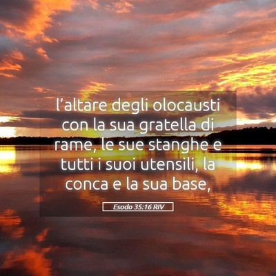 Picture 05 - Esodo 35:16 RIV - l’altare degli olocausti con la sua gratella di - Bible Verse Picture