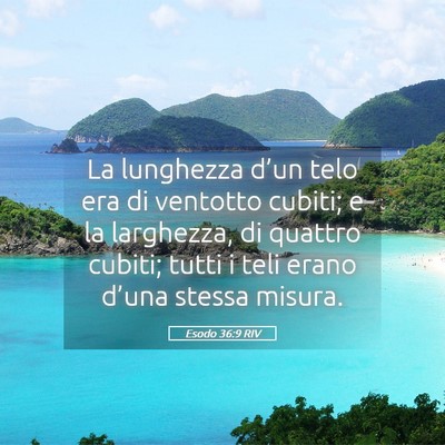 Picture 05 - Esodo 36:9 RIV - La lunghezza d’un telo era di ventotto cubiti; - Bible Verse Picture