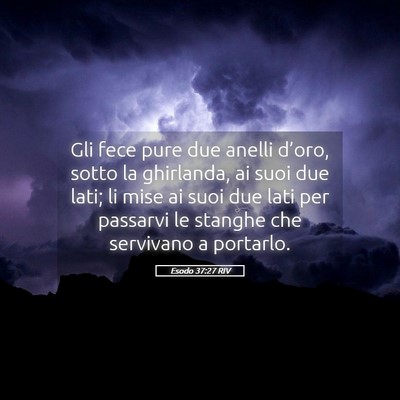 Picture 05 - Esodo 37:27 RIV - Gli fece pure due anelli d’oro, sotto la - Bible Verse Picture