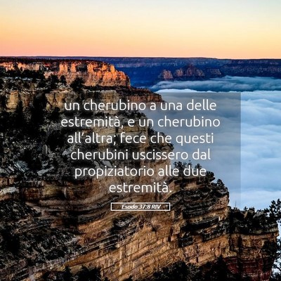Picture 05 - Esodo 37:8 RIV - un cherubino a una delle estremità, e un - Bible Verse Picture