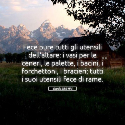 Picture 05 - Esodo 38:3 RIV - Fece pure tutti gli utensili dell’altare: i - Bible Verse Picture