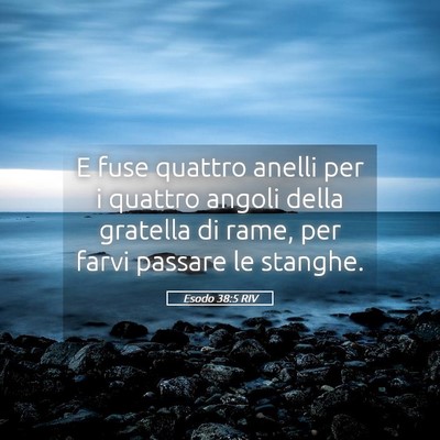 Picture 05 - Esodo 38:5 RIV - E fuse quattro anelli per i quattro angoli della - Bible Verse Picture