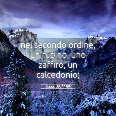 Picture 05 - Esodo 39:11 RIV - nel secondo ordine, un rubino, uno zaffiro, un - Bible Verse Picture