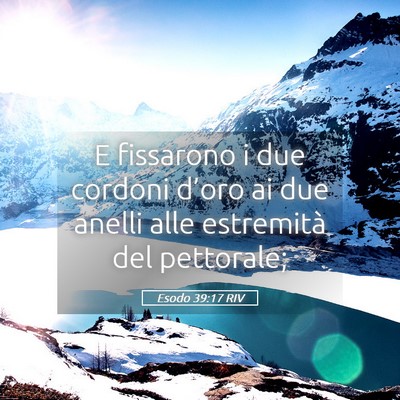 Picture 05 - Esodo 39:17 RIV - E fissarono i due cordoni d’oro ai due anelli - Bible Verse Picture