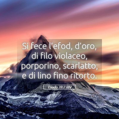 Picture 05 - Esodo 39:2 RIV - Si fece l’efod, d’oro, di filo violaceo, - Bible Verse Picture