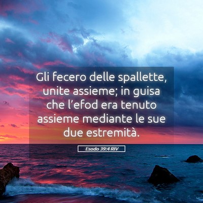 Picture 05 - Esodo 39:4 RIV - Gli fecero delle spallette, unite assieme; in - Bible Verse Picture