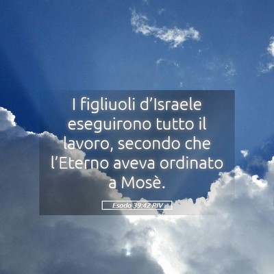 Picture 05 - Esodo 39:42 RIV - I figliuoli d’Israele eseguirono tutto il - Bible Verse Picture