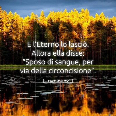 Picture 05 - Esodo 4:26 RIV - E l’Eterno lo lasciò. Allora ella disse: - Bible Verse Picture