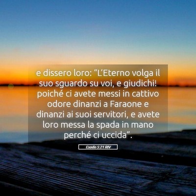 Picture 05 - Esodo 5:21 RIV - e dissero loro: “L’Eterno volga il suo - Bible Verse Picture