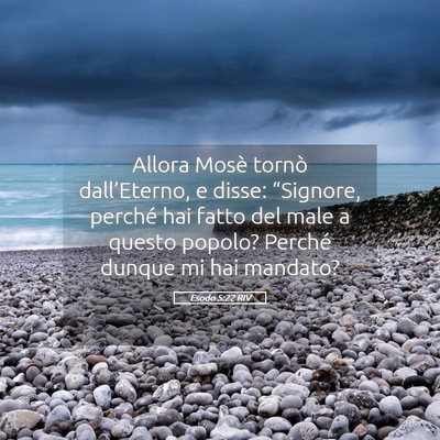 Picture 05 - Esodo 5:22 RIV - Allora Mosè tornò dall’Eterno, e disse: - Bible Verse Picture