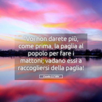 Picture 05 - Esodo 5:7 RIV - “Voi non darete più, come prima, la paglia al - Bible Verse Picture