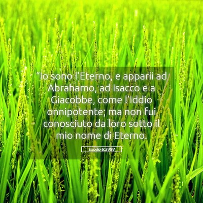 Picture 05 - Esodo 6:3 RIV - “Io sono l’Eterno, e apparii ad Abrahamo, ad - Bible Verse Picture