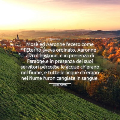 Picture 05 - Esodo 7:20 RIV - Mosè ed Aaronne fecero come l’Eterno aveva - Bible Verse Picture