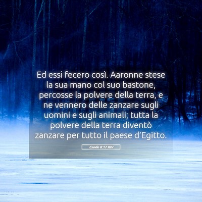 Picture 05 - Esodo 8:17 RIV - Ed essi fecero così. Aaronne stese la sua mano - Bible Verse Picture