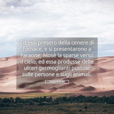 Picture 05 - Esodo 9:10 RIV - Ed essi presero della cenere di fornace, e si - Bible Verse Picture