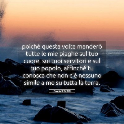 Picture 05 - Esodo 9:14 RIV - poiché questa volta manderò tutte le mie piaghe - Bible Verse Picture