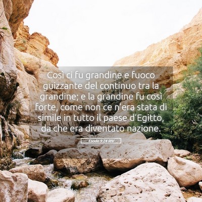 Picture 05 - Esodo 9:24 RIV - Così ci fu grandine e fuoco guizzante del - Bible Verse Picture