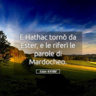 Picture 05 - Ester 4:9 RIV - E Hathac tornò da Ester, e le riferì le parole - Bible Verse Picture