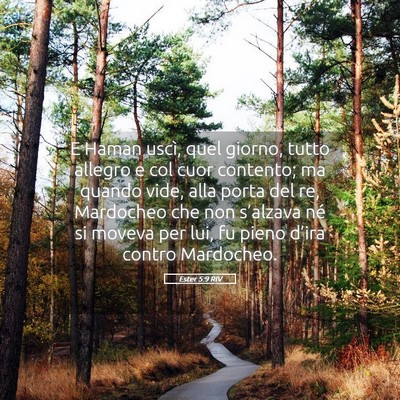 Picture 05 - Ester 5:9 RIV - E Haman uscì, quel giorno, tutto allegro e col - Bible Verse Picture