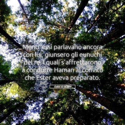 Picture 05 - Ester 6:14 RIV - Mentr’essi parlavano ancora con lui, giunsero - Bible Verse Picture
