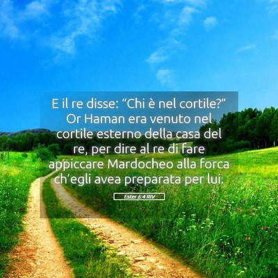 Picture 05 - Ester 6:4 RIV - E il re disse: “Chi è nel cortile?” Or Haman - Bible Verse Picture