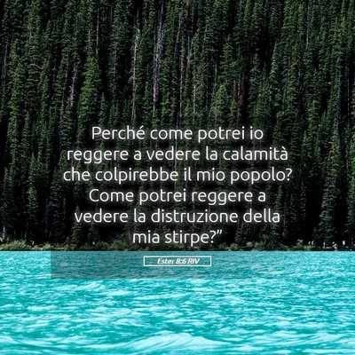 Picture 05 - Ester 8:6 RIV - Perché come potrei io reggere a vedere la - Bible Verse Picture