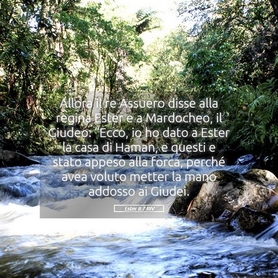 Picture 05 - Ester 8:7 RIV - Allora il re Assuero disse alla regina Ester e a - Bible Verse Picture