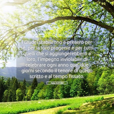 Picture 05 - Ester 9:27 RIV - i Giudei stabilirono e presero per sé, per la - Bible Verse Picture