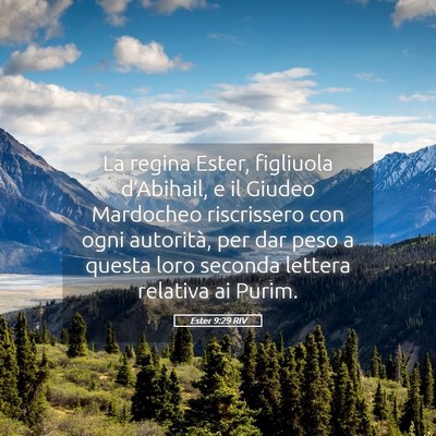 Picture 05 - Ester 9:29 RIV - La regina Ester, figliuola d’Abihail, e il - Bible Verse Picture