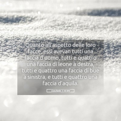 Picture 05 - Ezechiele 1:10 RIV - Quanto all’aspetto delle loro facce, essi - Bible Verse Picture