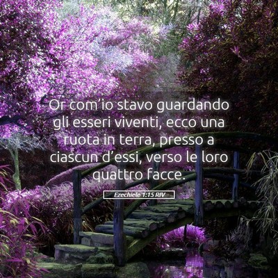 Picture 05 - Ezechiele 1:15 RIV - Or com’io stavo guardando gli esseri viventi, - Bible Verse Picture