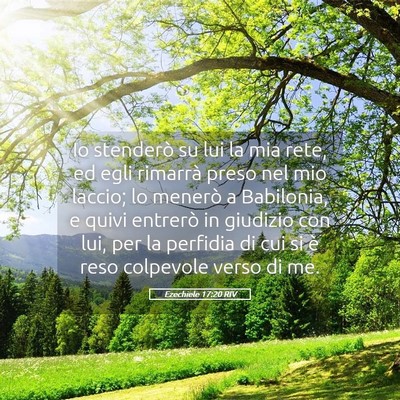 Picture 05 - Ezechiele 17:20 RIV - Io stenderò su lui la mia rete, ed egli rimarrà - Bible Verse Picture