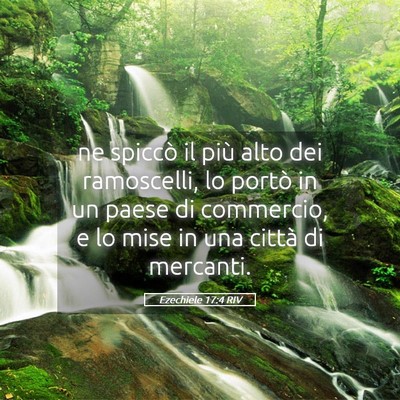 Picture 05 - Ezechiele 17:4 RIV - ne spiccò il più alto dei ramoscelli, lo portò - Bible Verse Picture