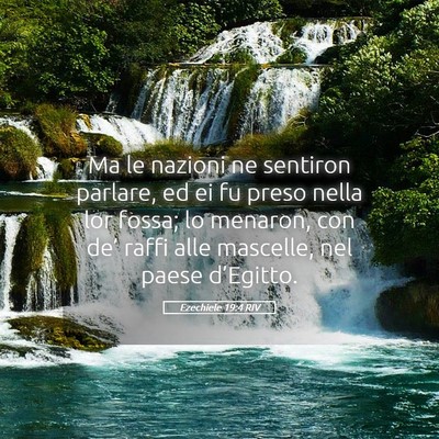 Picture 05 - Ezechiele 19:4 RIV - Ma le nazioni ne sentiron parlare, ed ei fu preso - Bible Verse Picture