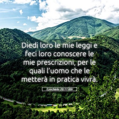 Picture 05 - Ezechiele 20:11 RIV - Diedi loro le mie leggi e feci loro conoscere le - Bible Verse Picture