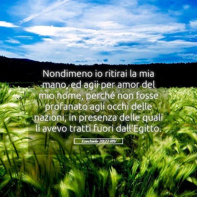 Picture 05 - Ezechiele 20:22 RIV - Nondimeno io ritirai la mia mano, ed agii per - Bible Verse Picture